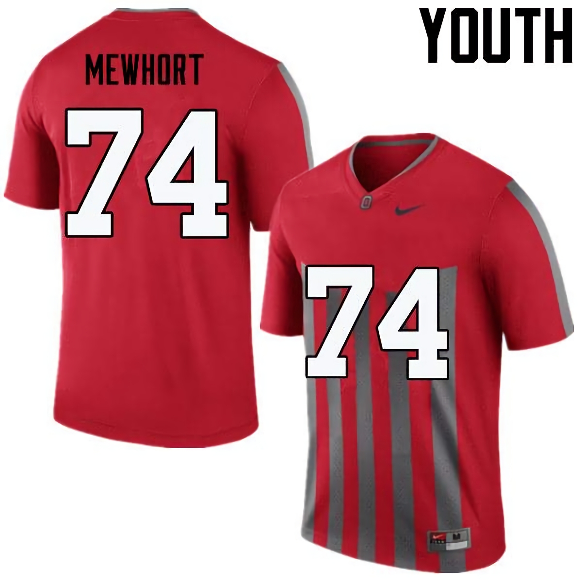 Jack Mewhort Ohio State Buckeyes Youth NCAA #74 Nike Throwback Red College Stitched Football Jersey PKH4556EQ